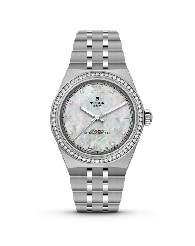 Tudor Royal 30 mm mit Perlmuttzifferblatt und Diamanten
