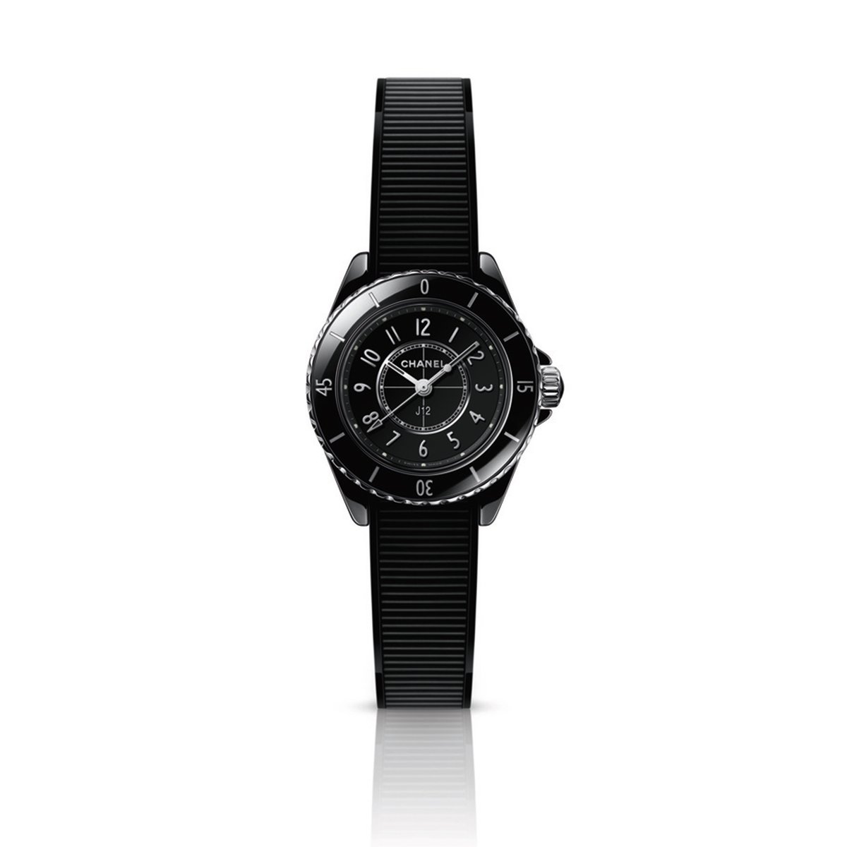 Chanel J12 28 mm mit Kautschukband