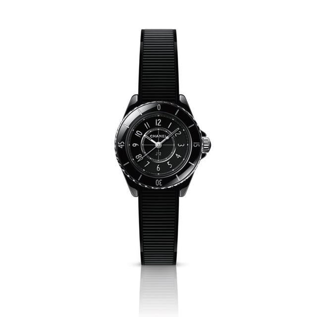 Chanel J12 28 mm mit Kautschukband