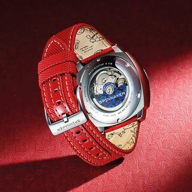 SP-5169-02 Olive Oyl Red, Uhr Sicht auf Kaliber durch Gehäuseboden