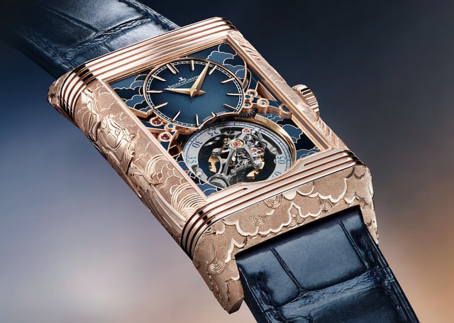 Nahaufnahme der Jaeger-LeCoultre Reverso Hybris Artistica Calibre 179 Pegasus