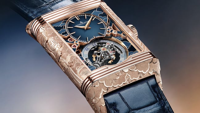 Nahaufnahme der Jaeger-LeCoultre Reverso Hybris Artistica Calibre 179 Pegasus