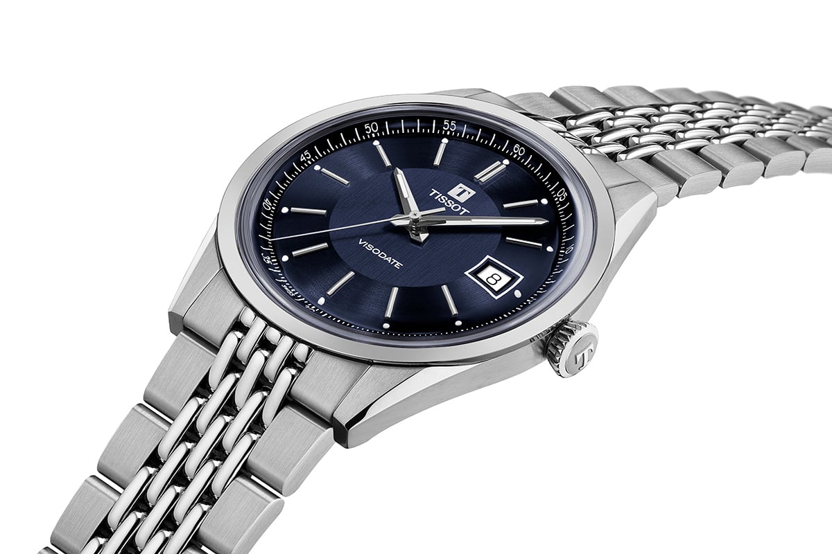 Tissot Visodate, Edelstahluhr mit dunkelblauem Zifferblatt