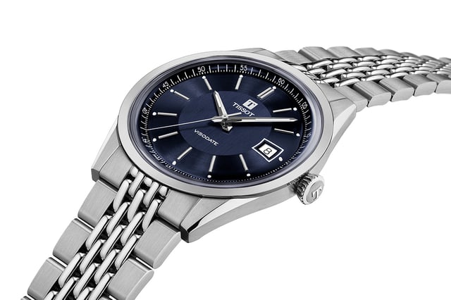 Tissot Visodate, Edelstahluhr mit dunkelblauem Zifferblatt
