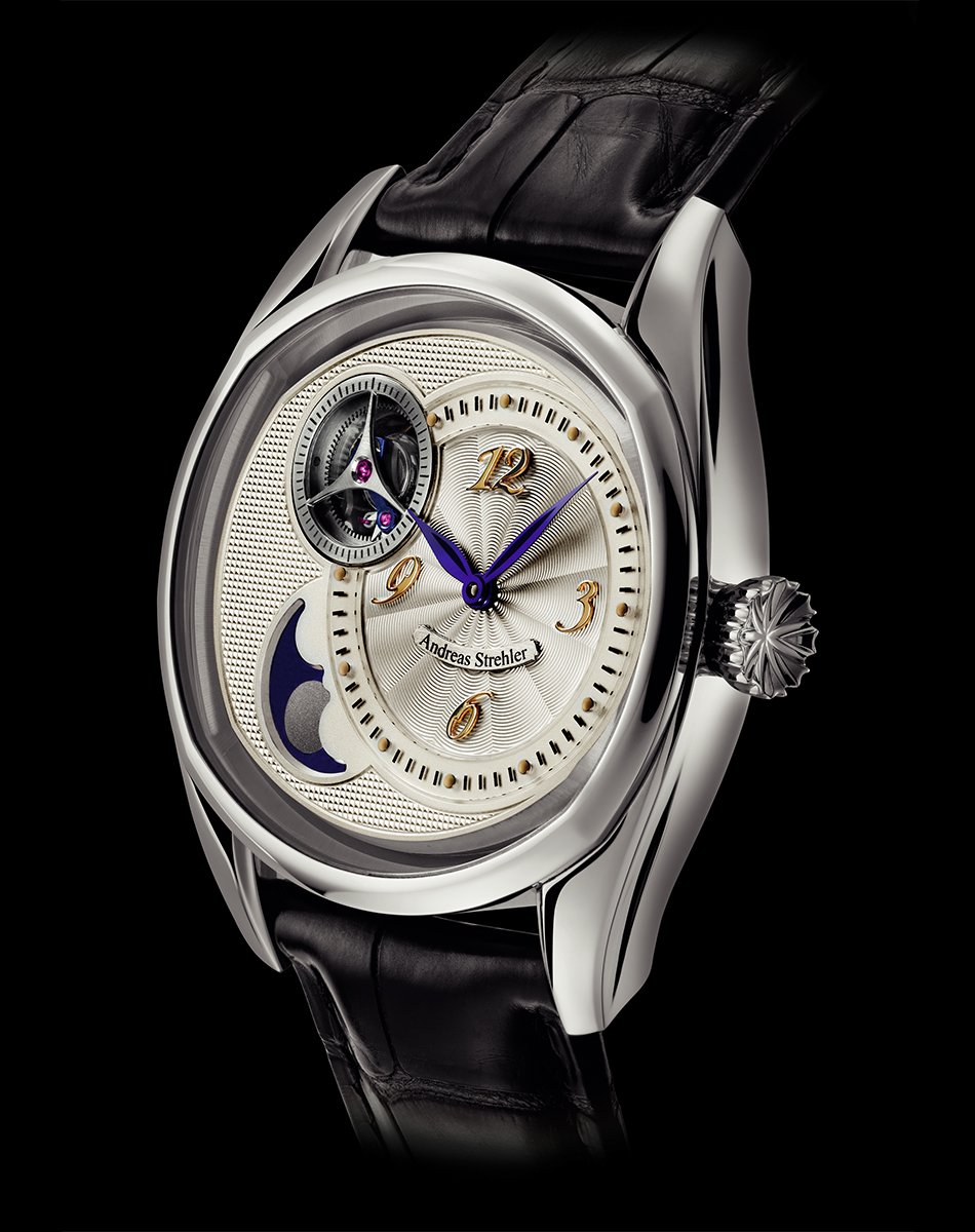 Sauterelle à lune perpétuelle von Andreas Strehler, Luxusuhr mit Mondphasenkomplikation