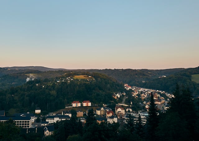  Blick auf die sächsische Kleinstadt Glashütte