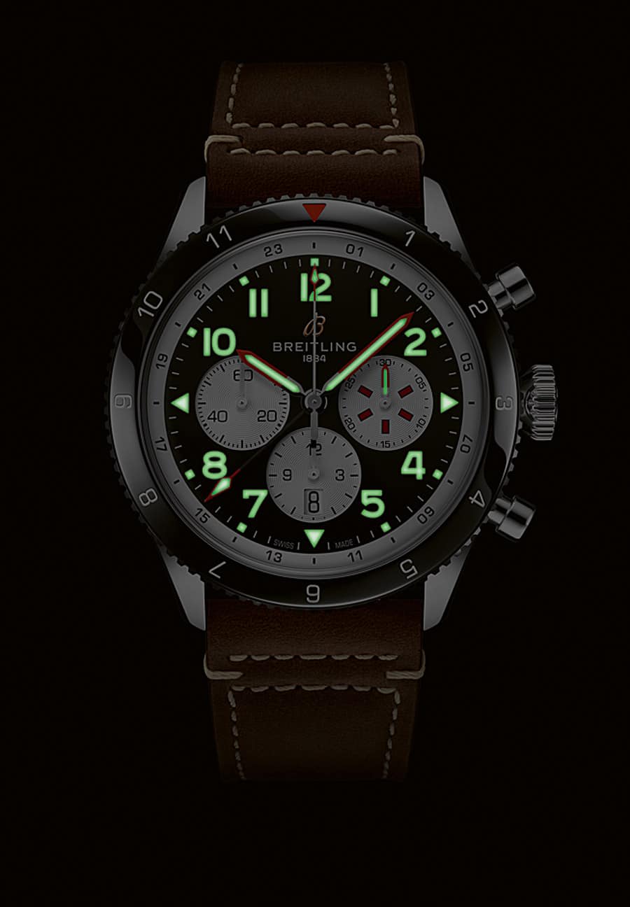 Breitling Super AVI B04 Chronograph GMT 46 Mosquito Nachtansicht