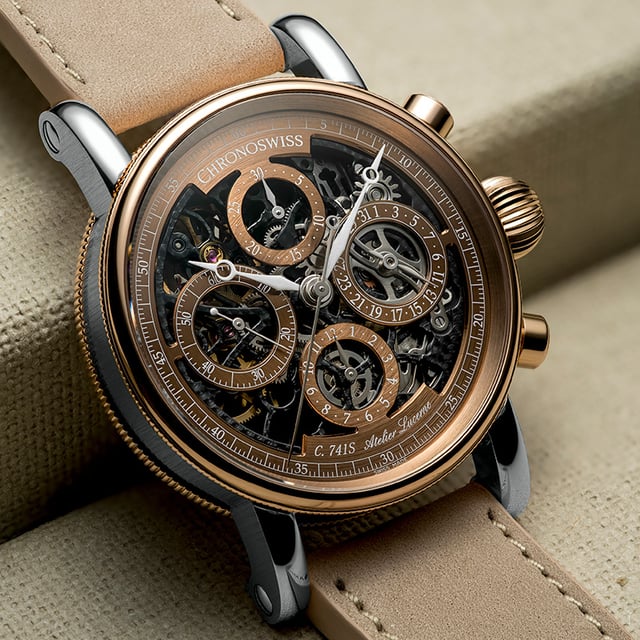 Chronoswiss Opus Dakar Sundown: Zifferblattansicht Close-up
