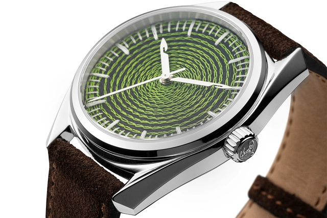 Ercigoj – Cornely, Automatikuhr mit gesticktem Zifferblatt und Edelstahlgehäuse