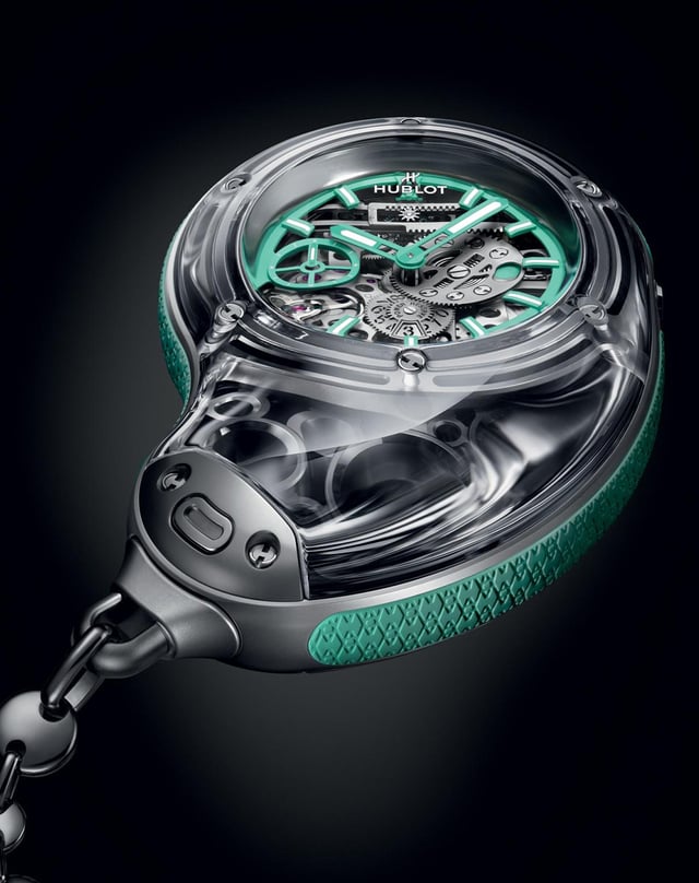 Hublot – Arsham Droplet, mechanische Taschenuhr aus Saphir