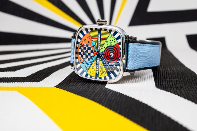 Alexander Shorokhoff Kandy Avantgarde Blue, bunte Uhr