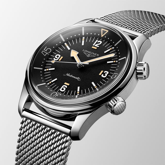 Longines Legend Diver 59, Ref L3.795.4.59.9, Profilansicht Edelstahluhr