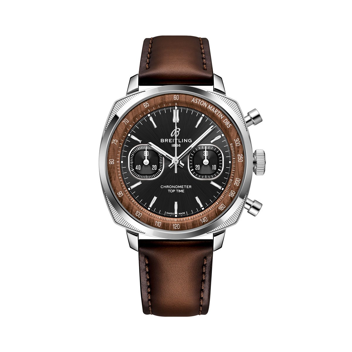 Breitling: Top Time B01 Chronograph 41 Tribute to Aston Martin DB5 in Edelstahl mit Platinlünette