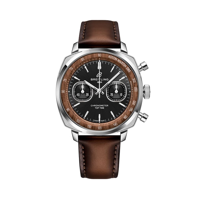 Breitling: Top Time B01 Chronograph 41 Tribute to Aston Martin DB5 in Edelstahl mit Platinlünette