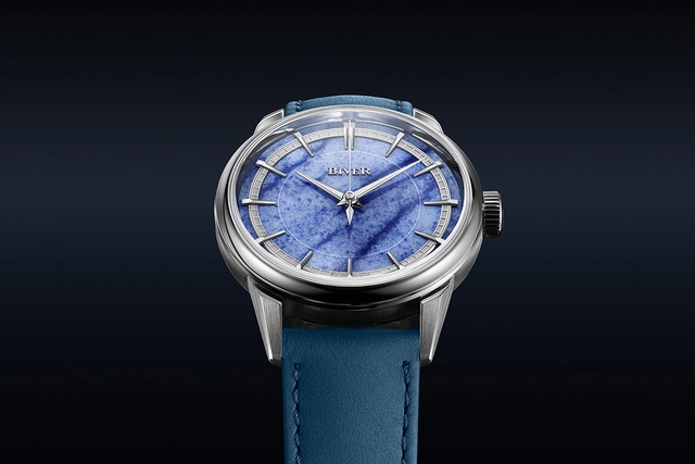 Biver-Automatiquej-Quartzite-ambiance, Platinuhr mit blauem Quarz