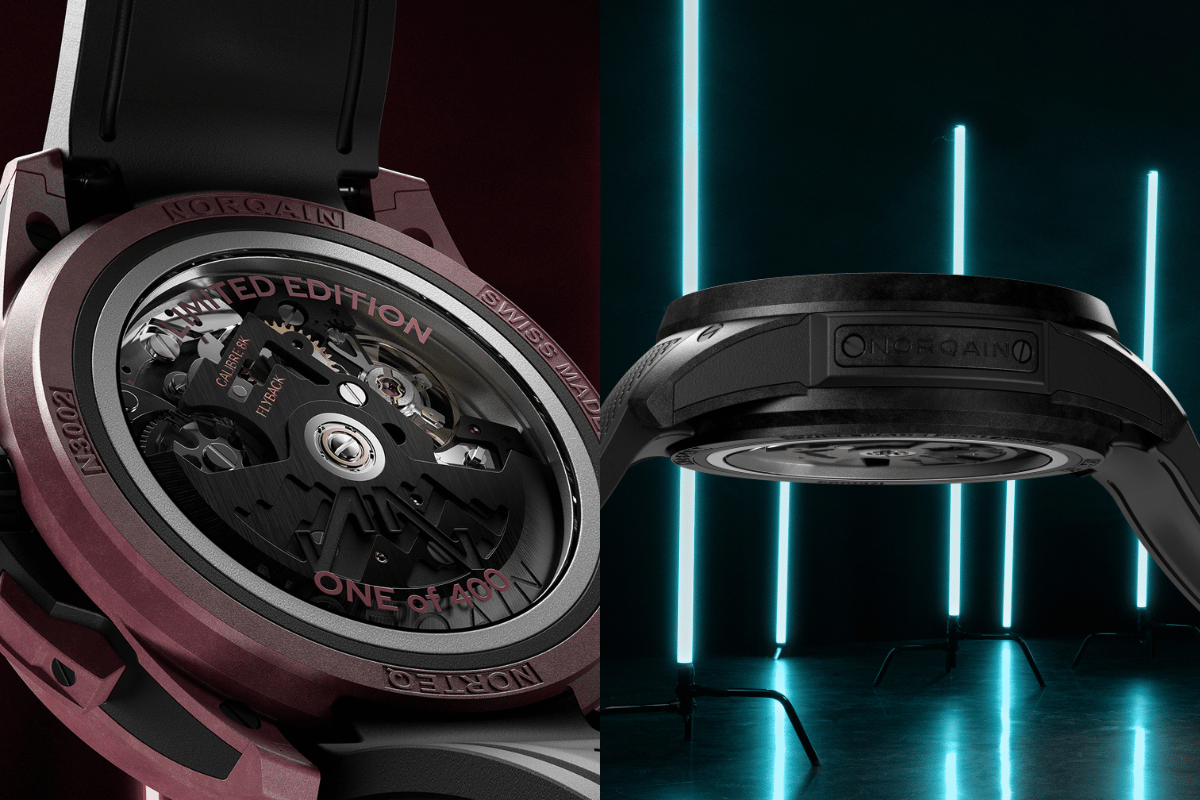 rückseite und seitenansicht der NORQAIN WildONE Skeleton Chrono