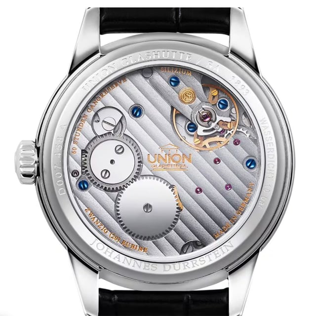 Union Glashütte 1893 Johannes Dürrstein Edition „Doppelmondphase“: Bodengehäuse Kaliber UNG-58.S2