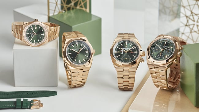 Vacheron Constantin Overseas in Roségold mit grünem Zifferblatt Gruppe