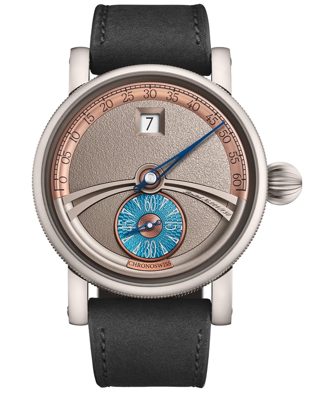 Chronoswiss – Delphis Art Deco, Titanuhr mit Automatikwerk und grauem Zifferblatt