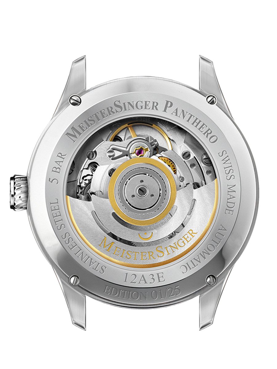 Meistersinger Edition Panthero Jumping Hour Guilloché: Gehäuseboden 