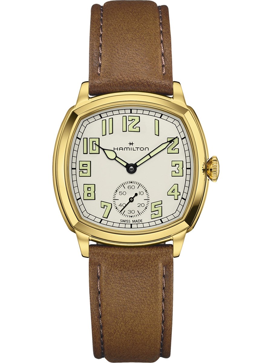 Hamilton American Classic Cushion Mechanical 34 mm, ref. H36139520: Frontansicht Uhr