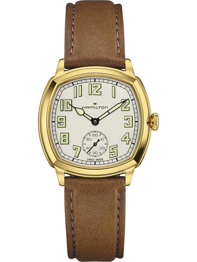 Hamilton American Classic Cushion Mechanical 34 mm, ref. H36139520: Frontansicht Uhr