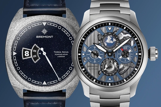 Bremont Terra Nova Jumping Hour Aventurine und Bremont Altitude Skeletonised Perpetual Calendar GMT Monopusher