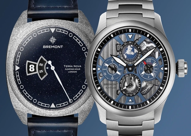 Bremont Terra Nova Jumping Hour Aventurine und Bremont Altitude Skeletonised Perpetual Calendar GMT Monopusher