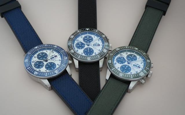 Drei Modelle der Fortis Novonaut N-42 Halo.