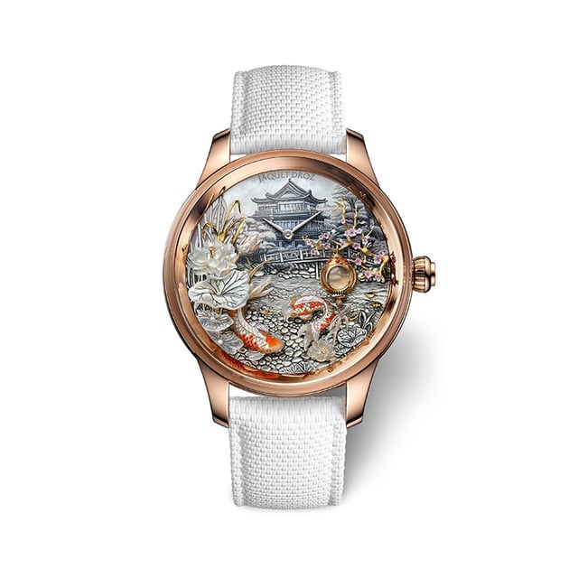 Jaquet Droz Petite Heure Minute Japanese Garden, Frontansicht Uhr