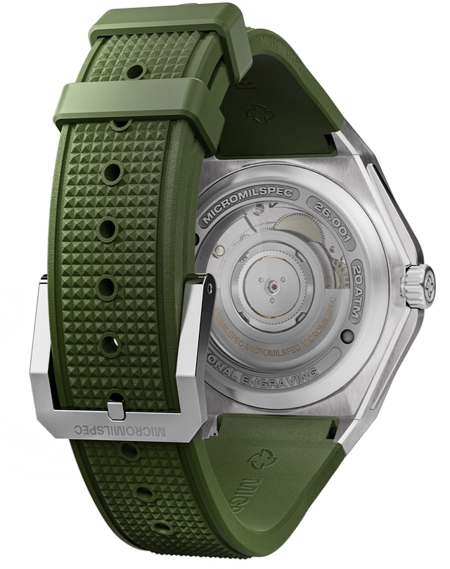 Micromilspec – Dualtimer, Toolwatch aus Edelstahl mit Automatikkaliber und Kautschukband