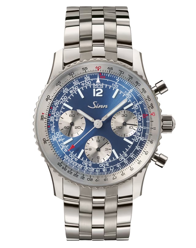 Sinn 903 Ti II Jubiläum, Edelstahlchronograph mit blauem Zifferblatt
