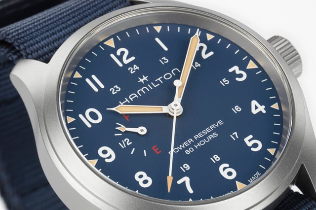 Hamilton: Khaki Field Power Reserve blau