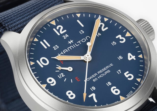 Hamilton: Khaki Field Power Reserve blau