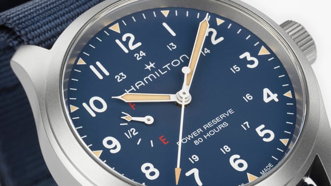 Hamilton: Khaki Field Power Reserve blau