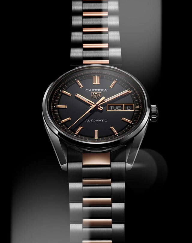 TAG Heuer: Carrera Day-Date 41 mm in Stahl und Rotgold WDA2111.BD0001