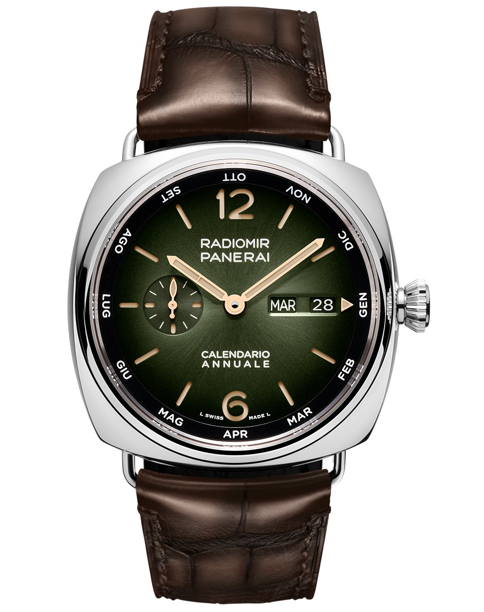 Panerai Radiomir Annual Calendar PAM01364, Jahreskalender mit grünem Zifferblatt