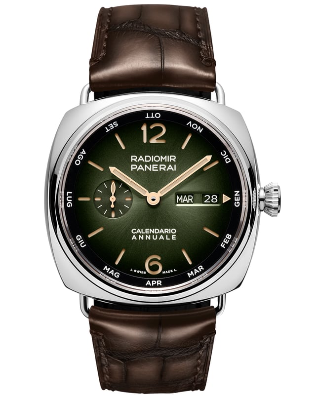 Panerai Radiomir Annual Calendar PAM01364, Jahreskalender mit grünem Zifferblatt