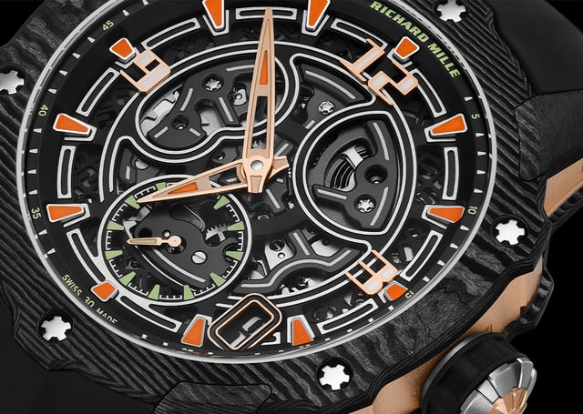 Richard Mille, skelettierte Luxusuhr aus Carbon TPT