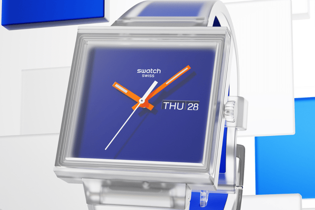 Front der blauen Swatch What if...Jelly?