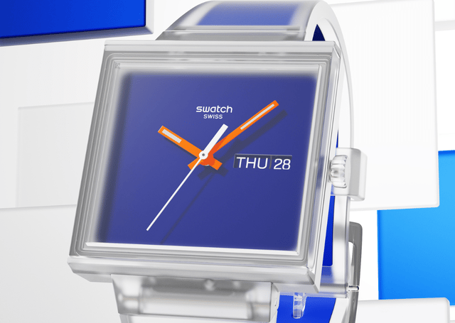 Front der blauen Swatch What if...Jelly?