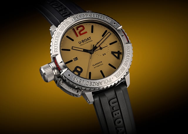 U-Boat – Classico Polarized Dark Mistery, Taucheruhr mit braunem Zifferblatt und Automatikwerk