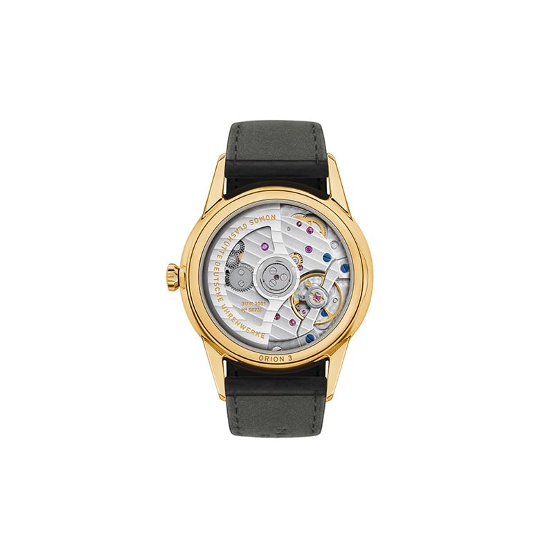 Nomos Glashütte Orion Gold neomatik new black: Bodenansicht Gehäuse