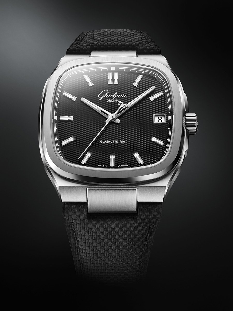 Glashuette Original 70s Vinyl Record: Frontansicht Uhr