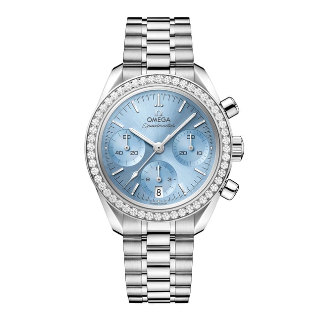 Omega Speedmaster 38, 38 mm, Stahl mit Stahlarmband, Referenz 324.15.38.50.03.001, 11.900 Euro