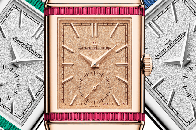 Nahaufnahme, Zifferblatt der drei versionen der Jaeger-LeCoultre Reverso „Or Deco“