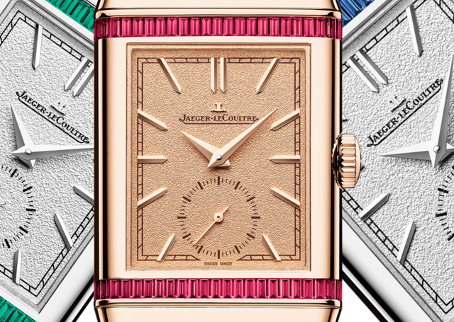 Nahaufnahme, Zifferblatt der drei versionen der Jaeger-LeCoultre Reverso „Or Deco“