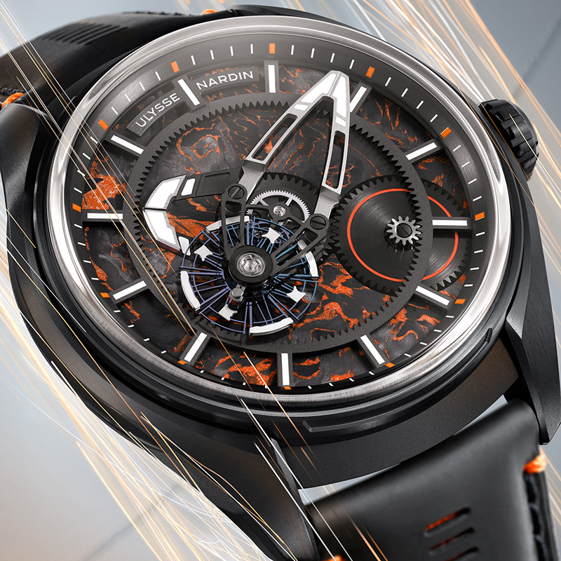 Ulysse Nardin Freak X Gumball 3000 Edition 2, ref. 2-2303-270LE-2B-GUM/3A, Zifferblatt schräg