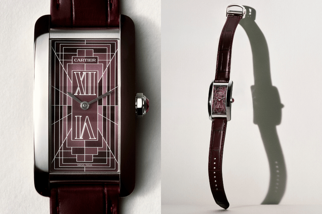 Front, Nahaufnahme und Gesamtansicht der Cartier Tank Américaine Art Déco.png