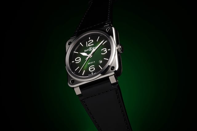 Bell & Ross BR-03 Green Steel, Edelstahluhr mit grünem Zifferblatt